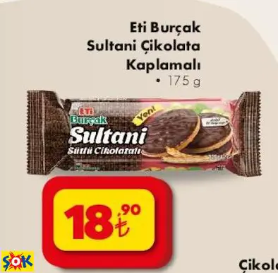 ETİ BURÇAK SULTANİ ÇİKOLATA KAPLAMALI
